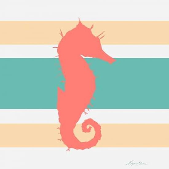Sea Creature on Stripes I Canvas Art - Hugo Edwins(24X24)