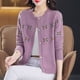 thumbnail image 4 of Autumn Winter New Round Neck Long Sleeve Fashion Sweater Women High Street Casual Printing Button Cardigan Elegant All-match Top, 4 of 5