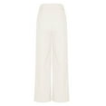 thumbnail image 5 of Charella Women's Linen Pants High Waisted Wide Leg Tie Front Fashion Loose Fit Trousers Lightweight Pants (M, White), 5 of 7