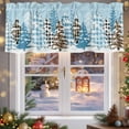 thumbnail image 2 of Kitchen Valances for Window, Blue Christmas Tree Snowflake Light Filtering Rod Pocket Valance Curtain, Leopard Print Xmas Tree Short Curtains Window Topper for Bedroom Bathroom Living Room 54x18in, 2 of 7