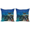 thumbnail image 1 of Ambesonne Fish Throw Pillow Cover 2 Pack, Tropical Turtle Water, 18", Multicolor, 1 of 2
