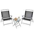 thumbnail image 1 of Gymax 3 Piece Patio Folding Chair Set w/ Coffee Table & Extra-Large Seat Porch Backyard Poolside, 1 of 9