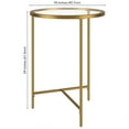 thumbnail image 7 of Evelyn&Zoe Berenson 18" Wide Round Side Table with Glass Top, Gold, 7 of 7