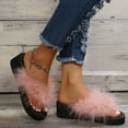 thumbnail image 7 of Quaouag Fuzzy House Shoes with Arch Support Orthotic Heel Cup Sandals Slippers for Women, 7 of 7