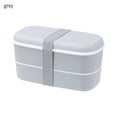 thumbnail image 1 of Kitchen Accessories Eco-Friendly Double Layers Lunch Box Bento Box Food Container Microwavable Dinnerware grey, 1 of 6