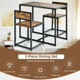 thumbnail image 4 of 3 Pieces Dining Set Compact Table and 2 Chair with Metal Frame for Small Space, 4 of 9