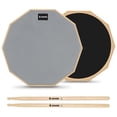 thumbnail image 1 of Drum Practice Pad Donner Silent de 12 pulgadas con baquetas, color gris, 1 of 8