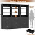 thumbnail image 3 of Homieasy 5.3FT Wood Closet Organizer System with 12 Wood Drawers and 10 Shelves, Modular Walk-in Closets Storage Unit for Walk-in Closet, Bedroom, Black(3 Packs), 3 of 7