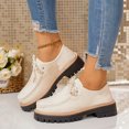 thumbnail image 2 of Women's Suede Penny Loafers Lace up Chunky Heel Lug Sole Slip on Casual Office Business Dress Shoes, 2 of 9