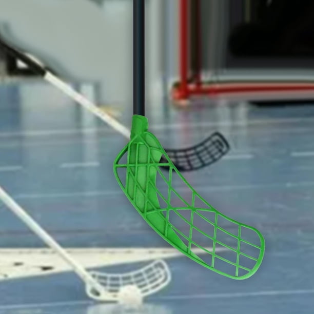 Palos de Floorball con hoja curvada para Hockey sobre hielo, cabeza de hoja para hombres y mujeres, PE Mano izquierda verde