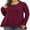 02 Wine Red, variant on Cueply Womens Plus Size Tops Long Sleeve Shirts Crewneck Lace Tunic Blouses XL-4XL