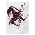 thumbnail image 3 of Ambesonne Retro Tablecloth Rectangular Table Cover, Abstract Fantasy Portrait, 60"x84", Eggplant and White, 3 of 4