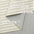thumbnail image 4 of Large 9x12 Washable Area Rug – Non-Slip Modern Stripe Rug, Low Pile Non-Shedding Velvet Soft Carpet, Foldable Printed Rug for Bedroom, Dining Room, Office – Beige Tones, 4 of 9