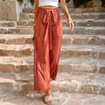 thumbnail image 7 of Boho Tiered Palazzo Pants for Women, High Waist Belted Wide Leg Trousers, Casual Spliced Loose Slacks, Summer Flowy Bottoms, 7 of 7