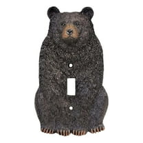 Rustic Light Switch Cover - Black Bear Single Toggle Switch Plate - Decorative Animal Wall Plate for Cabin Decor, Lodge, Wildlife and Nature Themes - Ideal Gift for Outdoor Nature Lovers