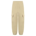 thumbnail image 3 of TSSOE Kids Girls Boys Cargo Trousers Hip Hop Dance Pants Joggers Athletic Sweatpants Jogging Bottoms Overalls Khaki 5-6, 3 of 5