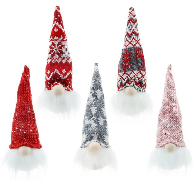 Paquete de 5 gnomos navideños con luz LED, regalos de cumpleaños para baby shower para niñas