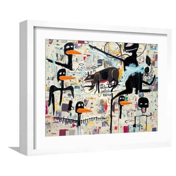 Art.com Tenor, 1985 Giclee Print by Jean-Michel Basquiat, White Frame Wall Art, 21" x 17"