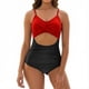 thumbnail image 2 of Traje de baño de una pieza para mujer, conjuntos de bikini para mujer, trajes de baño de color liso con espalda descubierta, tankinis, trajes de baño para mujer, 2 of 7