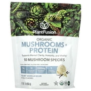 PlantFusion Organic Mushrooms + Protein, Creamy Vanilla Bean, 1 lb (456 g)