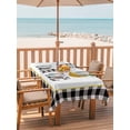 thumbnail image 2 of Outdoor Tablecloth with Umbrella Hole for Patio/Picnic/Party/Camping, Lemon Waterproof Table Cloth Rectangle Table Cover Washable, Summer Botanical Black White Plaid Pastoral (60"x 84"), 2 of 8