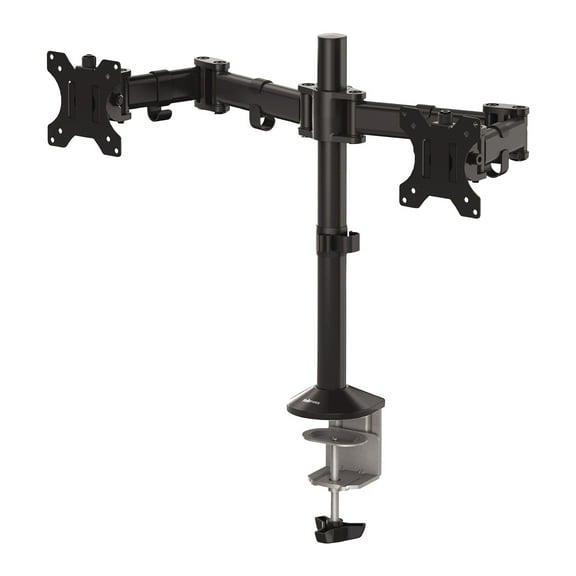 Fellowes® Reflex Dual Monitor Arms, 21-3/4"H x 4-1/2"W x 28-5/8"D, Black