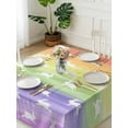 thumbnail image 3 of Easter Suqare Tablecloth - 60 x 60 Inch, Spring Rabbit Silhouette Colorful Rainbow Graffiti Waterproof & StainResistant Tablecloth, Washable Oil-proof Table Cover for Dining/Party/Wedding/Buffet, 3 of 9