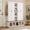 White, variant on Farmhouse 4-in-1 Hall Tree with 6 Hanging Hooks, 62.9''W Mudroom Wood Grain Bench Shoe Organizer with Cubbies, Entryway Coat Rack with Storage Shelves for Hallway, Living Room