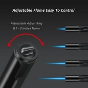 PROMISE Butane Torch Lighter, 6-inch Refillable Pen Lighter Adjustable Jet Flame Butane Lighter for Candles, Grills, Fireplaces, Camping(Gas Not Included)(Black& Red)