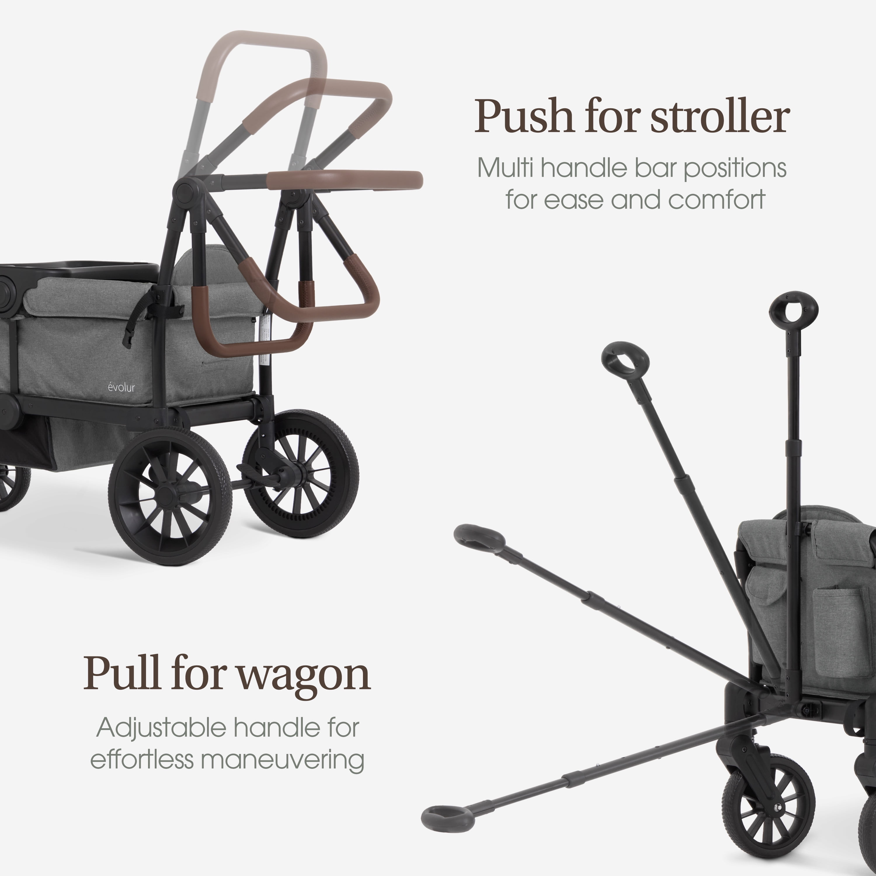 Evolur TrailBlazer Wagon Stroller, Gray