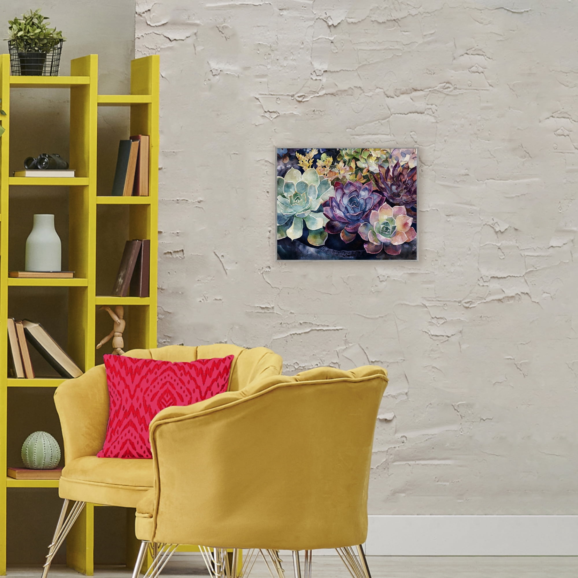 Stupell Industries Tutti Succulents Collection Gray Framed Giclee Art, design by Svetlana Aleynikova