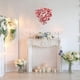 thumbnail image 3 of Guirnalda grande de flores artificiales en forma de corazón para decoración del hogar Corazón rojo blanco, 3 of 9