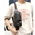 thumbnail image 3 of Bolso De Pecho Pequeño Bolso Multiusos De Gran Capacidad para Teléfono Móvil Bolso Deportivo De Hombro Informal para Hombres Marrón Oscuro Grande YUNYI BRAND  Deportes, 3 of 5