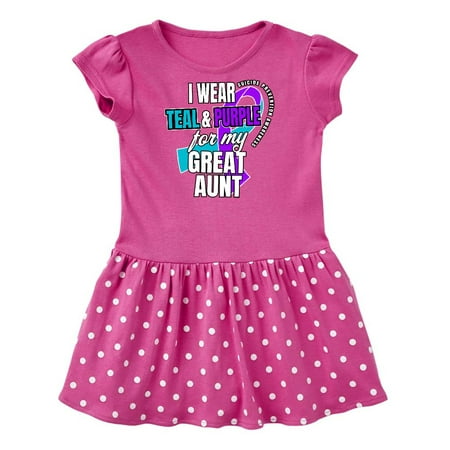 

Inktastic Suicide Prevention I Wear Teal and Purple for My Great Aunt Gift Baby Girl Dress