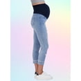 thumbnail image 3 of Savi Parker Women’s Maternity Jeans Over The Belly - Pregnancy Must Haves Fall and Winter Maternity Clothes (S, Light Wash), 3 of 6