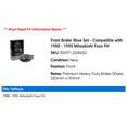thumbnail image 2 of Front Brake Shoe Set - Compatible with 1988 - 1995 Mitsubishi Fuso FH 1989 1990 1991 1992 1993 1994, 2 of 2