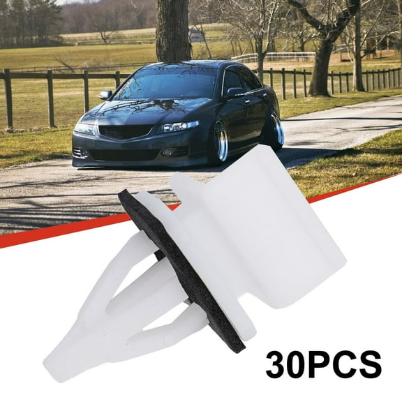 30Pcs Side Skirt Sill Seal Panel Mounting Trim Clips For Acura For Accord For Civic White High-Quality Plastic Easy Installation Fangkenuo