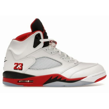 Jordan Men's 5 Retro Fire Red Black Tongue (2025), from StockX
