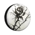 thumbnail image 1 of Balery Black And White Rose Cubiertas para Neumáticos - Protector Resistente para Neumáticos de Camioneta, SUV, Remolque, Camper y RV-14 inch, 1 of 6