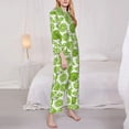 thumbnail image 3 of Lsque Green Various Lemons Pattern Long Sleeve Pajama Set for Women - Soft 2-Piece Sleepwear and Loungewear Set with Pockets, Comfy Nightwear-XX-Large, 3 of 7