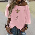 thumbnail image 1 of Pntutb Mujeres Tallas grandes Damas Un hombro Abeja Impreso Camiseta top Verano Blusa suelta Pntutb Pntutb-25, 1 of 7
