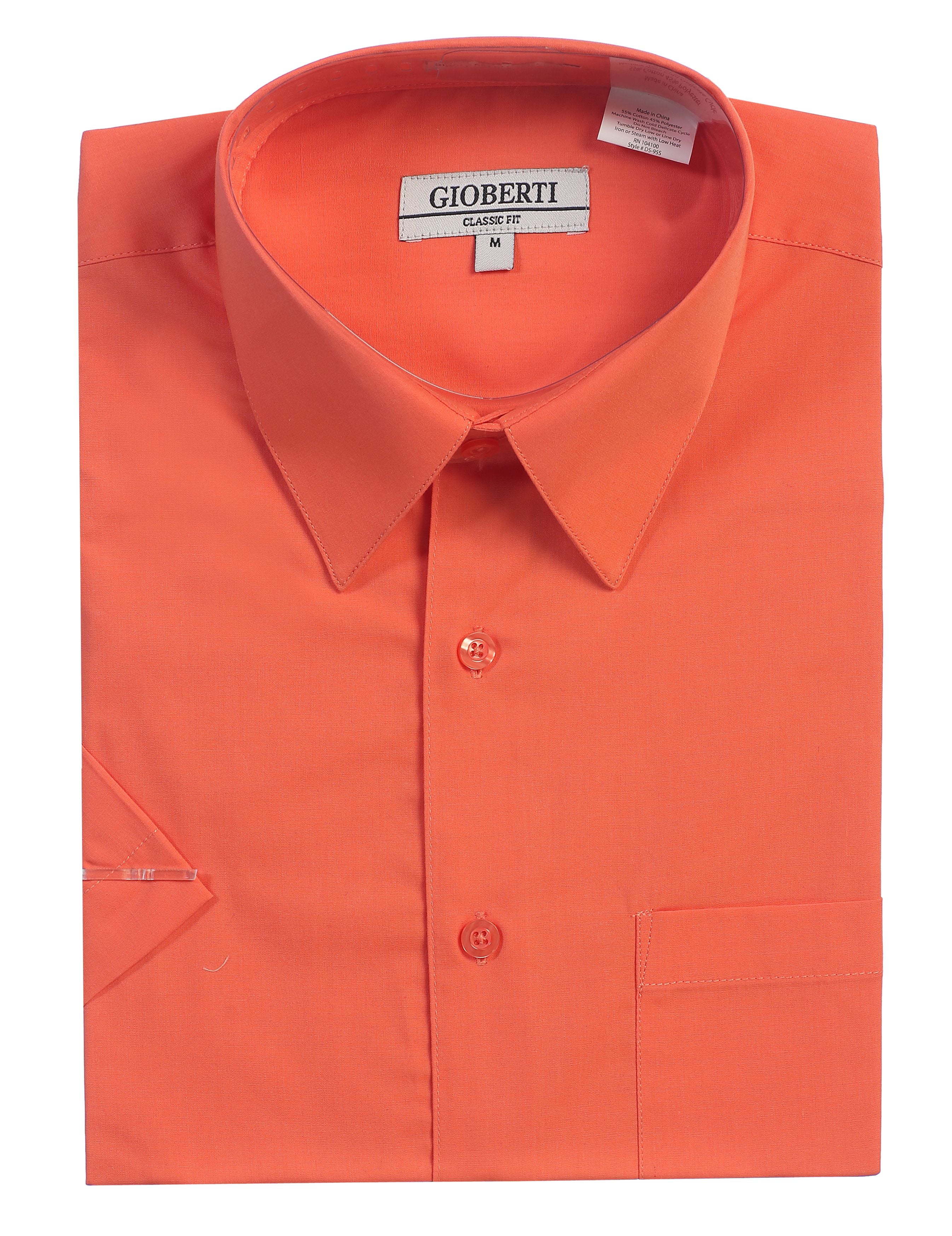 Gioberti - Gioberti Men's Short Sleeve Solid Dress Shirt - Walmart.com