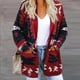thumbnail image 1 of Chaquetas y abrigos casuales de manga larga sin capucha para mujer, con estampado étnico, cuello en V, manga larga, con capucha, abrigos casuales finos, top de poliéster para mujer, 1 of 6