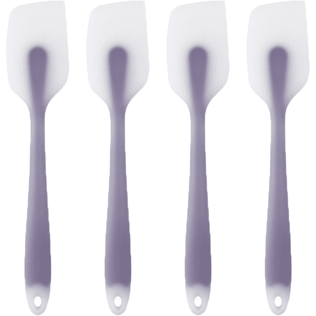 Juego de 4 espátulas de silicona - Espátula flexible resistente al calor 450F - Utensilios de cocina premium de grado FDA