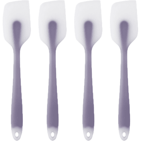 

Set of 4 Kitchen Utensils Spatula Set Food Grade Silicone Spatula Heat Resistant Spatula Non Stick Utensils Silicone Spatula for Cooking Mixing and Frying Purple