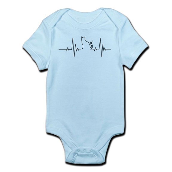 CafePress - Cat Heartbeat - Baby Light Bodysuit