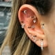 thumbnail image 1 of Hoops 1pc Hélice Daith Piercing Oreja Pendientes De Acero Inoxidable Color Oro Circón Estrella Tragus Concha Cartílago Joyería Corporal Para Mujeres Aros, 1 of 4