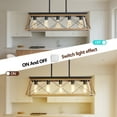 thumbnail image 3 of Farmhouse Rectangular 5-Light Pendant Lighting for Kitchen Island, Bar, Office, 3 of 7