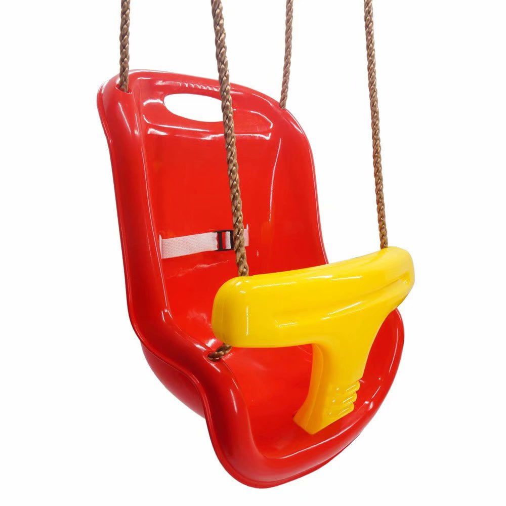 red baby swing