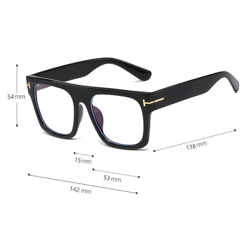Womens Mens Thick Square Black Reading Glasses 4.25 Ladies Anti-blue Light Readers Plastic Presbyopic Glasses +4.25